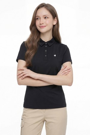 여성 어드레스 15˚카라 티셔츠 블랙 GR122LTS21