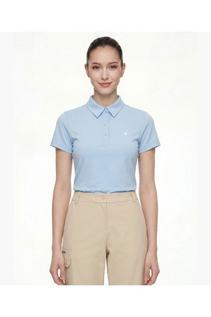 여성 어드레스 15˚카라 티셔츠 라이트 블루 GR122LTS21_BLUE-a