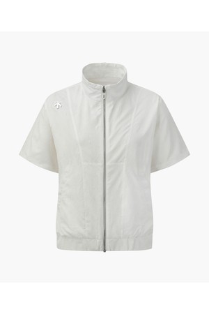 [데상트골프] 여성 하이넥 반팔 아노락 점퍼  DR12WFBL34_WHITE-a