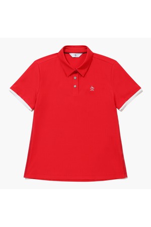 [먼싱웨어] 여성 잔골지 카라 티셔츠 레드 MR122LTS31_RED-a