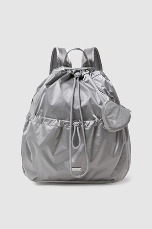 여성 글로시 스트링 백팩 (16L) - 실버 QR222WBP41