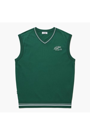 [먼싱웨어] 남성 백그래픽 니트 베스트 딥그린 MR121PKV31_GREEN-a