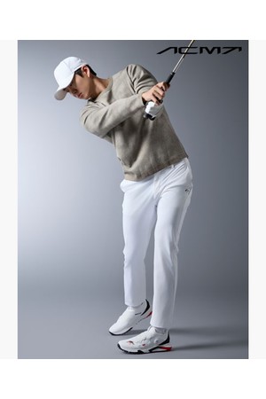 [데상트골프] 아크먼트(ACMT) 남성 제로 스트레스 조직감 슬림핏 팬츠  DR12MFPT3A_WHITE-a