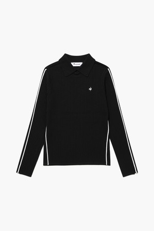 여성 골지 카라 긴팔 티셔츠 _BLCK GR122LKP21_BLACK-a