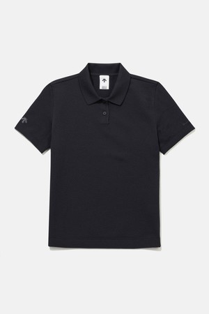 우먼스 듀얼리스 니트 폴로 반팔 티셔츠 블랙 SR122DPS34