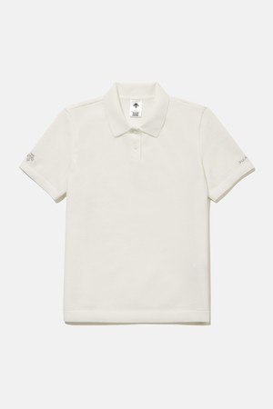 우먼스 듀얼리스 니트 폴로 반팔 티셔츠 아이보리 SR122DPS34