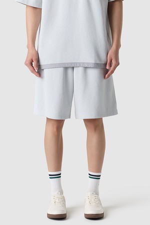 남성 와플 루즈핏 5부 숏팬츠 - 그레이 QR121LHP21