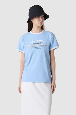 유니 르프레쉬 루즈핏 링거 반팔티 - 블루 QR223LRS43