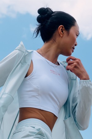 우먼스 세미크롭 슬리브리스 브라탑 아이보리 SR222PBR41