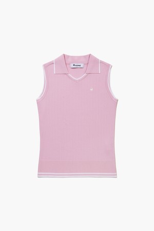 여성 드라이 골지 슬리브리스 스웨터 _PINK GR222LKP52_PINK-a