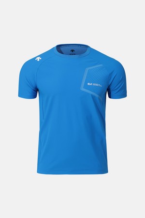 스위스 트라이애슬론 메쉬 트리코트 반팔 티셔츠 블루 SR221ITS52