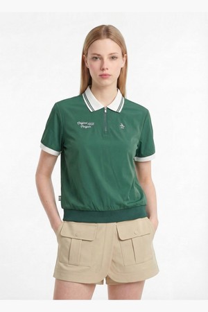 여성 우븐 반집업 티셔츠 딥그린 MR122PTS32