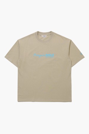 [온라인단독]남성 펭귄 골프 레터링 라운드 티셔츠 베이지 MR111PTS33