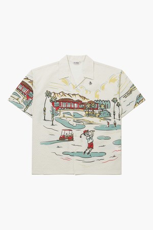 [온라인단독]남성 피터보기 프린팅 카라 티셔츠 화이트 MR111PTS35