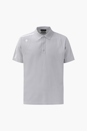 [데상트골프] 남성 원포인트 카라 반팔 스웨터  DR12MFKP3Y_GREY-a