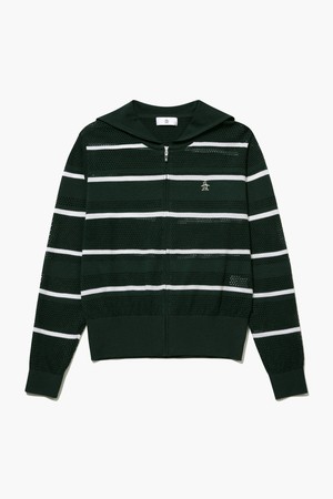 여성 와이드 카라 니트 집업 딥그린 MR222LSJ41