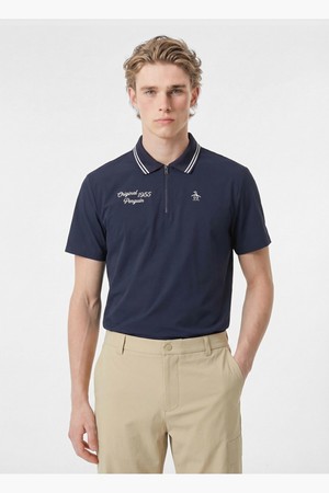 남성 우븐 반집업 티셔츠 다크네이비 MR121PTS33