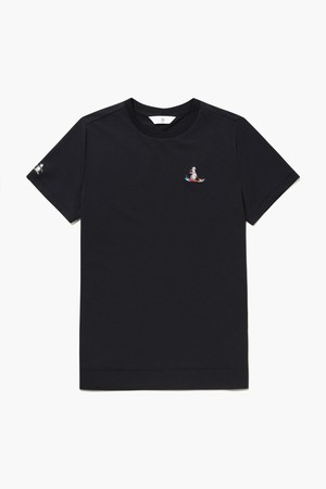 여성 원포인트 라운드 티셔츠 블랙 MR222LTS4C