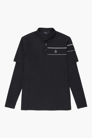 남성 반팔 레이어드 냉감 티셔츠 블랙 MR221MTL42