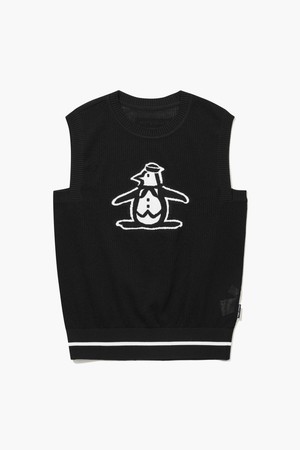 [리오더]여성 쿨 코튼 니트 베스트 블랙 MQ22RLKV43