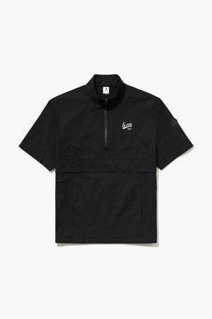 남성 우븐 반집업 반팔 아노락 _BLCK GR121MBL31