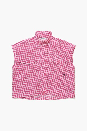 [먼싱웨어] 여성 셋업 립 풀오픈 베스트 핫핑크 MR222PWV41_PINK-a