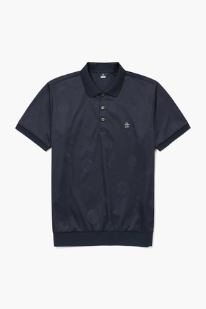 [먼싱웨어] 남성 로고 자카드 카라 티셔츠 네이비 MR211MTS44_NAVY-a