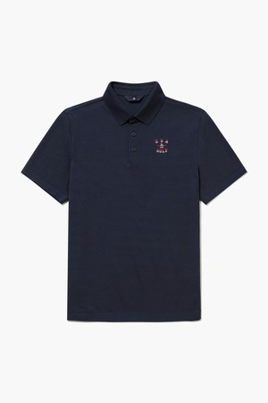 [먼싱웨어] 남성 니트 하이브리드 반팔 티셔츠 네이비 MR221MTS4E_NAVY-a