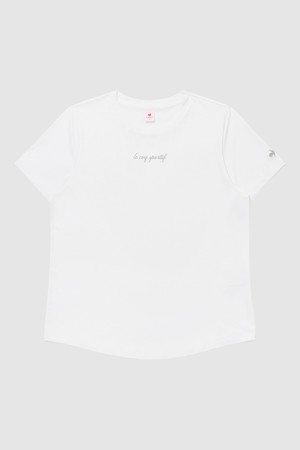 여성 루즈핏 슬럽 티셔츠 - 화이트 QR222ORS51