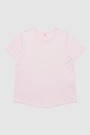 여성 루즈핏 슬럽 티셔츠 - 핑크 QR222ORS51