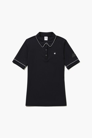 [COQ TAP] 여성 골지 카라 반팔 티셔츠 _BLCK GR122LTS31