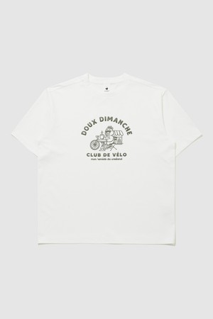 유니 르프레쉬 그래픽 루즈핏 반팔티 - 크림 QR223LRS51