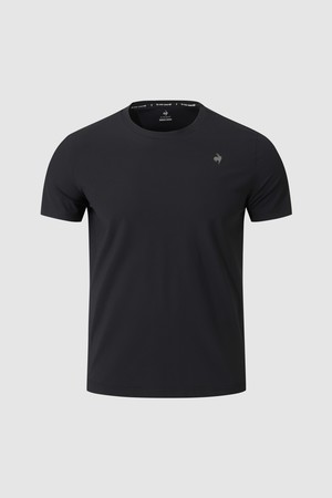 유니 냉감 트리코트 백그래픽 반팔티 - 블랙 QR223ERS55