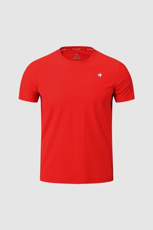 유니 냉감 트리코트 백그래픽 반팔티 - 레드 QR223ERS55