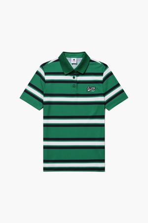 여성 드라이 터치 스트라이프 카라 반팔 티셔츠 _GREN GR122LTS32_GREEN-a