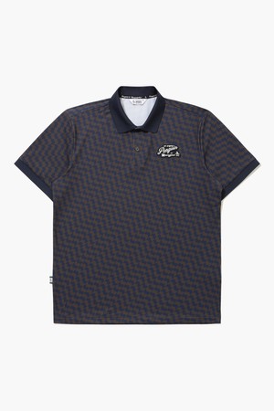 [먼싱웨어] 남성 잔물결 패턴 반팔 카라 티셔츠 다크네이비 MR221PTS43_NAVY-a