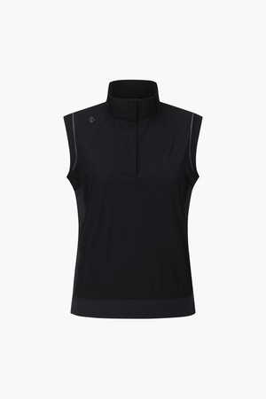 [데상트골프] 여성 우븐 하이브리드 커버업 슬리브리스  DR12WFSL39_BLACK-a
