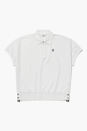 [먼싱웨어] 여성 메쉬 커버업 반팔 티셔츠 화이트 MR222LTS52_WHITE-a