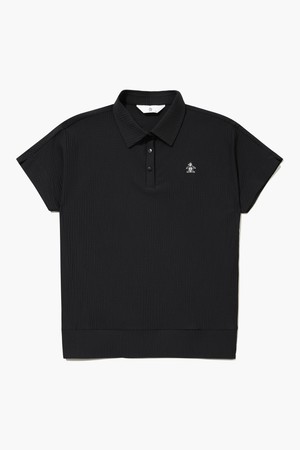 [먼싱웨어] 여성 돌먼 써커 티셔츠 블랙 MR222LST51_BLACK-a