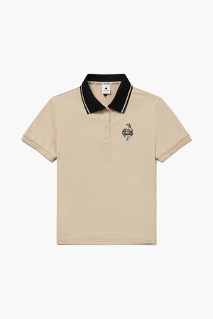 여성 라이트 피케 배색 카라 반팔 티셔츠 _BEGE GR222LTS52_BEIGE-a
