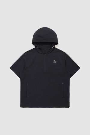 유니 시어서커 루즈핏 반팔 아노락 - 블랙 QR223LJK62