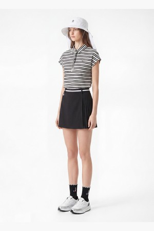 여성 썸머 플리츠 스커트 블랙 MR222LSK51