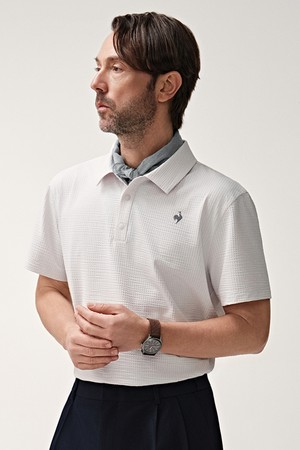 남성 시어서커 폴로티셔츠 - 그레이 QR221ETS51