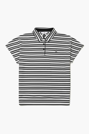 [먼싱웨어] 여성 스트라이프 조직감 돌먼 티셔츠 블랙 MR222LTS4B_BLACK-a