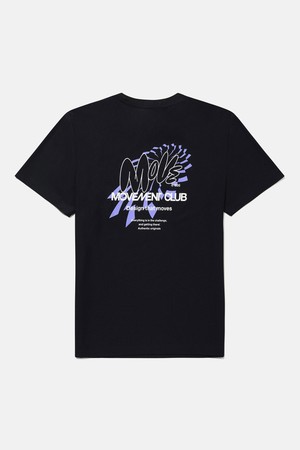 쿨링 트리코트 백그래픽 반팔 티셔츠 블랙 SR213ETS57