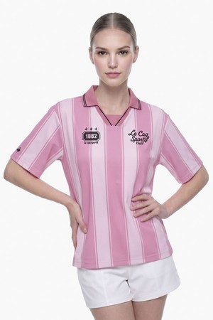 공용 블록코어 스트라이프 사커 티셔츠 _PINK GR222LTS46