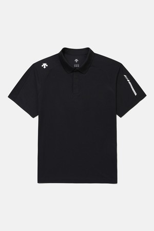 남성 트레이닝 레귤러핏 폴로 반팔 티셔츠 블랙 SR321TPS73
