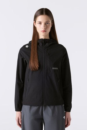 후드형 컴포트핏 바람막이 자켓 블랙 SR323UWB71