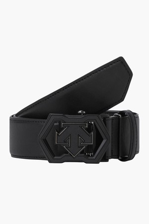 [데상트골프] 남성 베이직 로고 반자동 벨트  DR32MFBT71_BLACK-a
