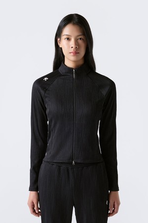 여성 골지 스텐드넥 트레이닝 자켓 블랙 SR322PFT71